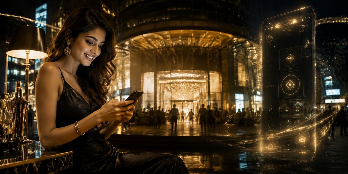 User playing casino app in Delhi with mobile device and calm setting
