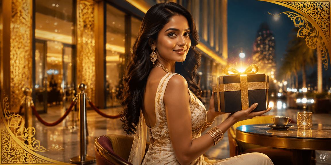 Indian woman enjoying mobile casino app playing Rummy
