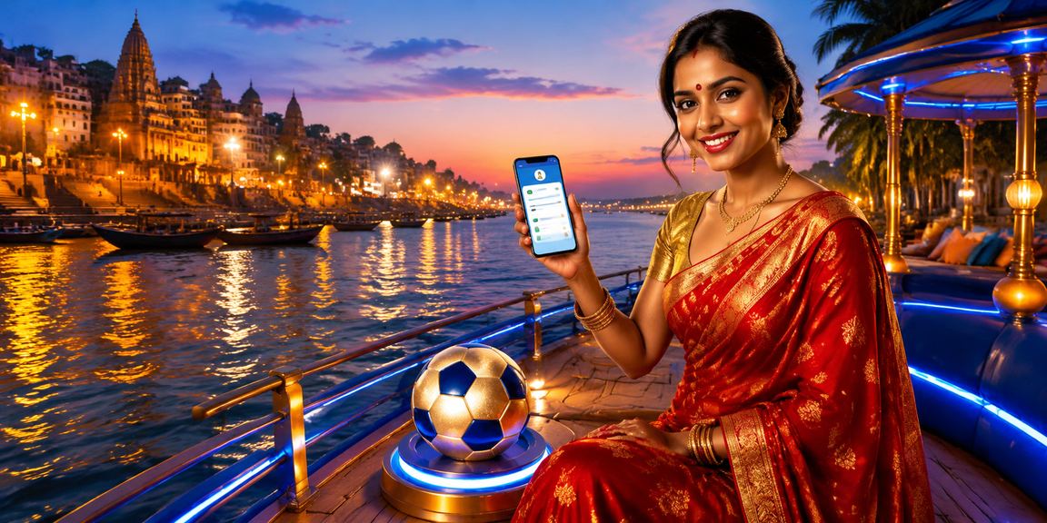 Indian woman using smartphone for betting registration